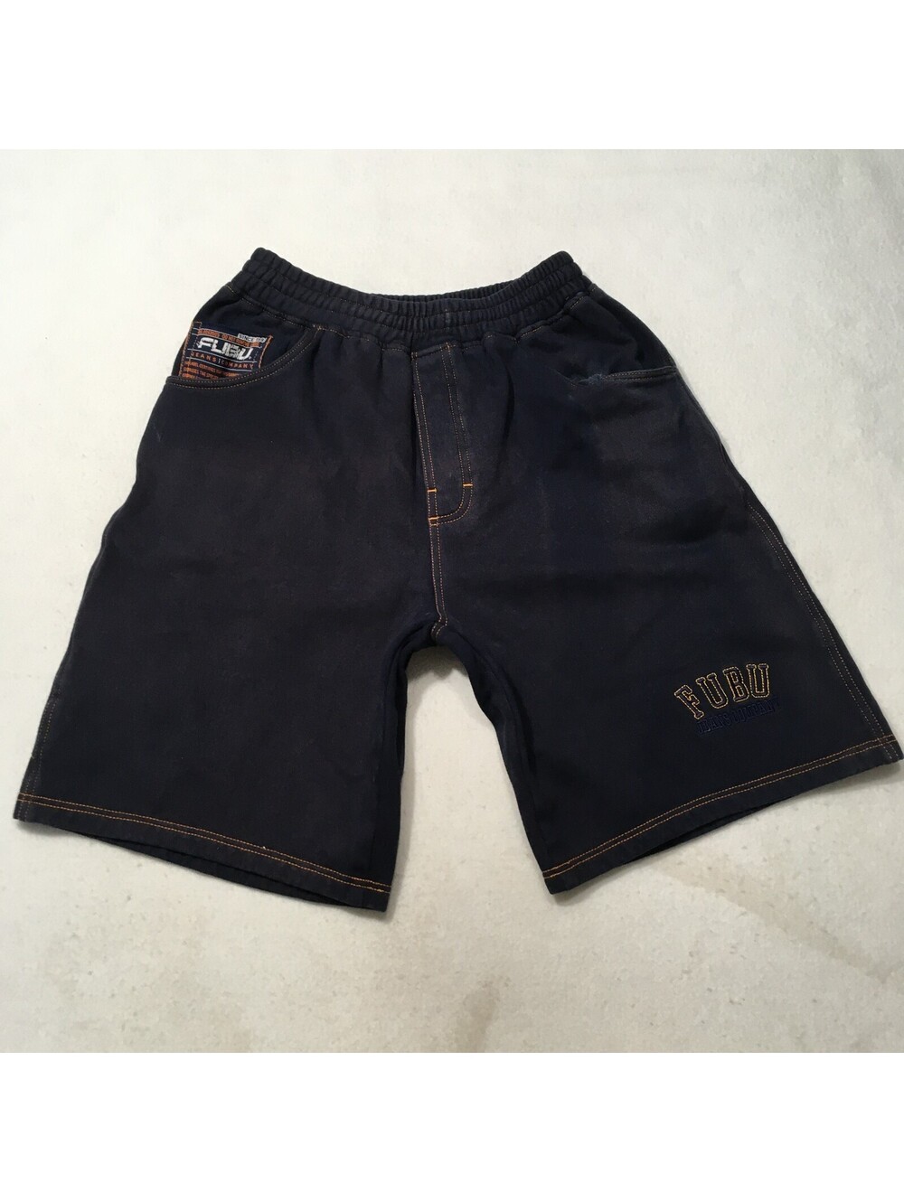 Fubu Jeans tech fleece soft Shorts Men Size Xl Streetwear Hip Hop Blue